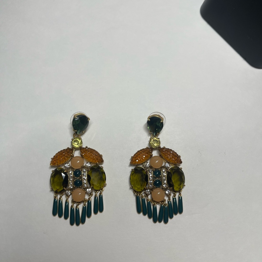 J Crew Elegant Multicolor Dangle Earrings